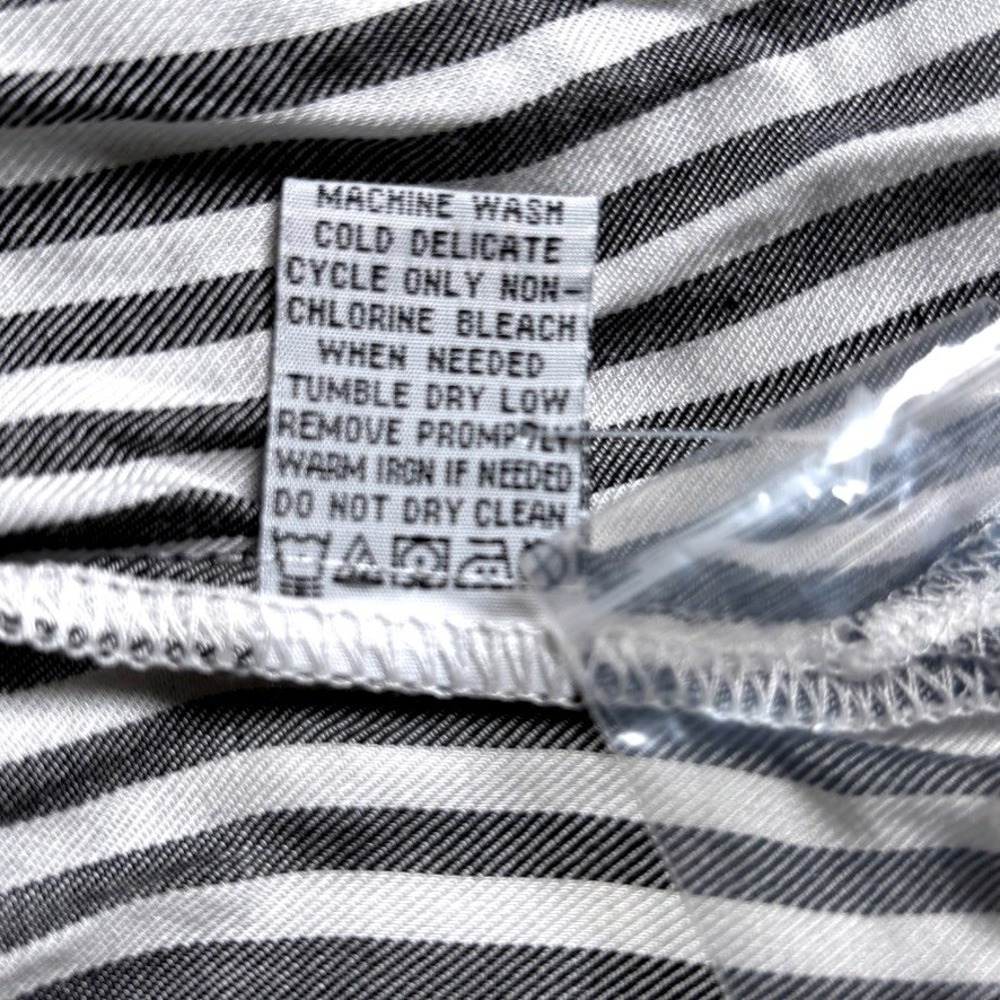 VelvetHeart 1X Stripe Button Shirt Black White 1X Classic Preppy Casual Relaxed - Picture 11 of 13